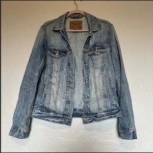American Eagle Outfitters Blue Jean Jacket Vintage Distressed